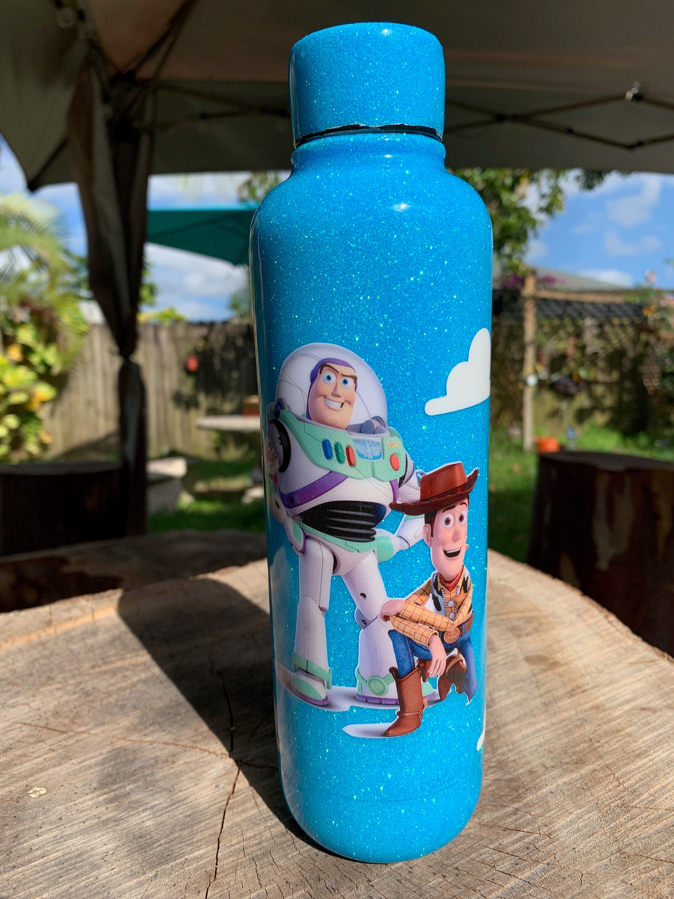Toy Story Tumbler Buzz Cup Woody Tumbler Disney Glitter Etsy