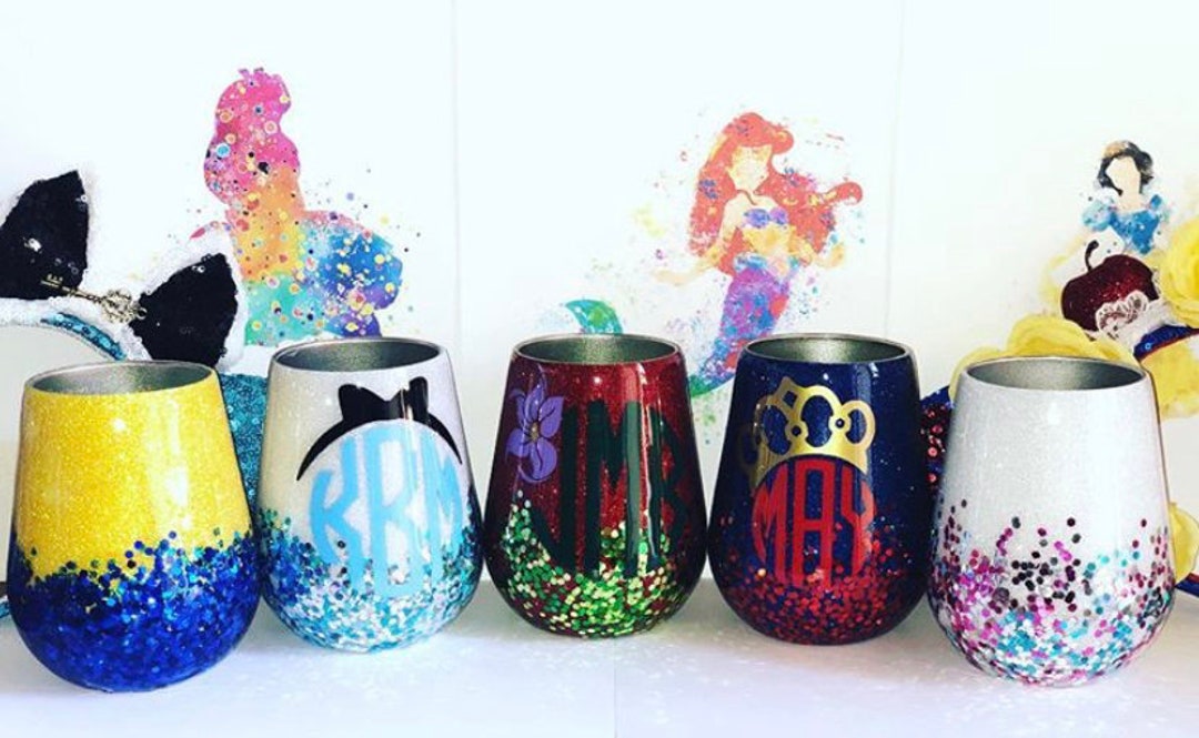 Princess Wine Tumbler Jasmine Wine Glass Ariel Cup Disney Etsy