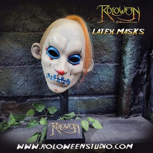 Happy Clown latex mask orange hair The Dark Knight