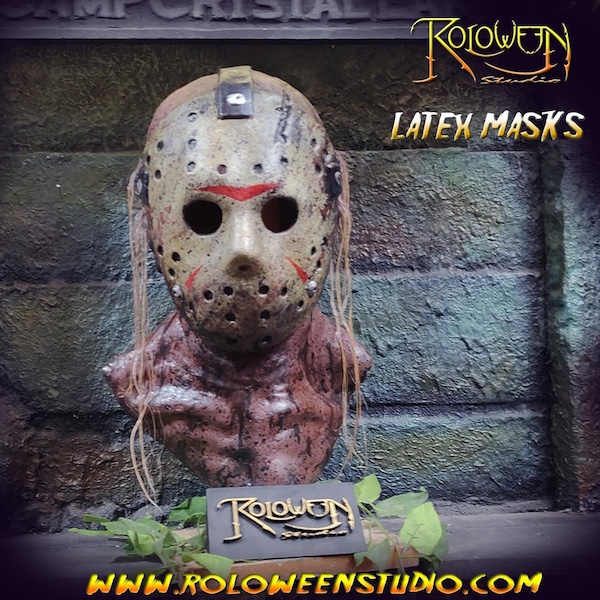 Jason Voorhees Latex Mask Friday the 13th Movie Replica - Horror Cosplay Mask - Slasher Camp Crystal Lake Prop - Halloween Costume Mask
