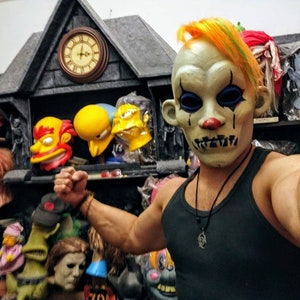Happy Clown latex mask orange hair The Dark Knight