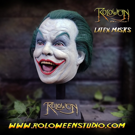 1989 Joker Latex Mask - Realistic Jack Nicholson Style Villain