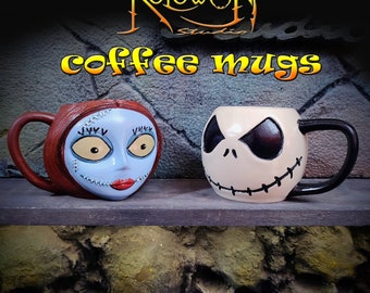 Night before christmas Mugs / Jack Skellington and Sally 3d cup / High quality 3D printing / 3d collector's mug
