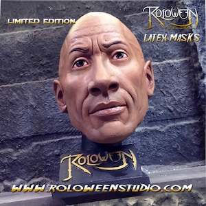 The rock Dwayne Johnson latex mask / Black Adam Anti-hero / WWE / Halloween