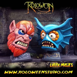 Beast man and mer-man latex mask / Masters of the universe / evil warriors / snake mountain skeletor Halloween