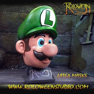 Luigi latex mask / Super Mario Bros movie / Nintendo 64 / super Nintendo / halloween