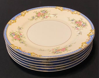 Noritake Casino Luncheon Plates Set of 6 Antique 1920's Fine China Cottage Core Dining Salad Gamblers Gift Idea