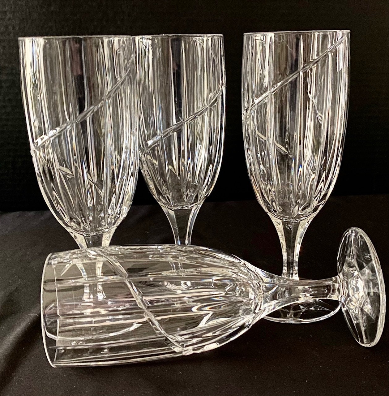 Mikasa Uptown Crystal Iced Tea Glasses Sophisticated Dining Etsy