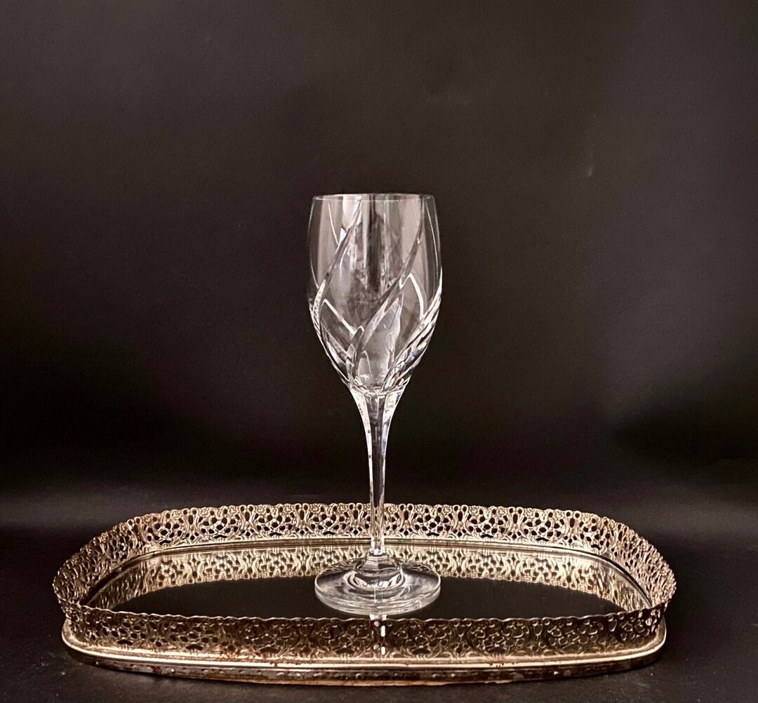 Mikasa Olympus Water Goblet Fine Dining Crystal Stemware Swirl Etsy