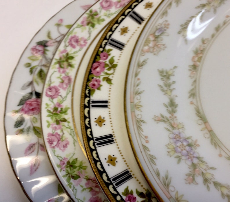 Vintage set of 10 Lovely Bread Dessert Plates Holiday Dining Entertaining 1920/'s to the 1960/'s Eclectic Tea Party Mix and Match Mismatched