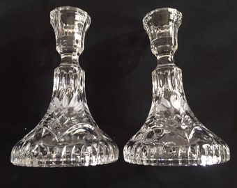 Stunning Antique Ornate Cut Glass Taper Candlestick Holders Cottage Chic Table Décor Grandmas Table Candle Holders