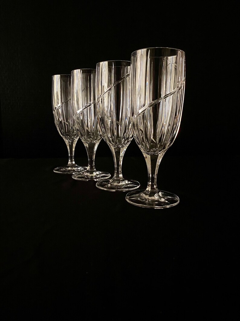 Mikasa Uptown Crystal Iced Tea Glasses Sophisticated Dining Etsy