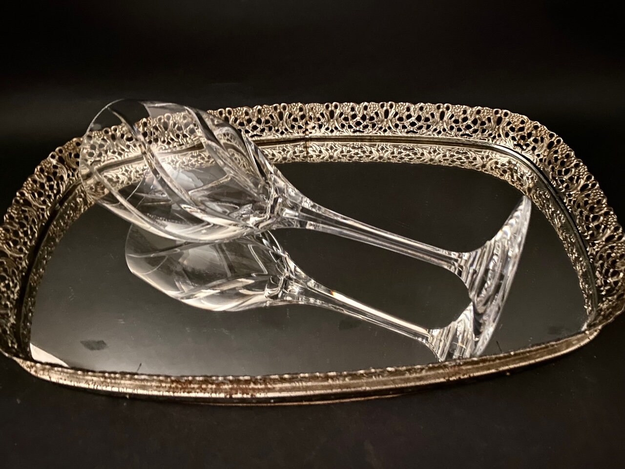 Mikasa Olympus Water Goblet Fine Dining Crystal Stemware Swirl Etsy