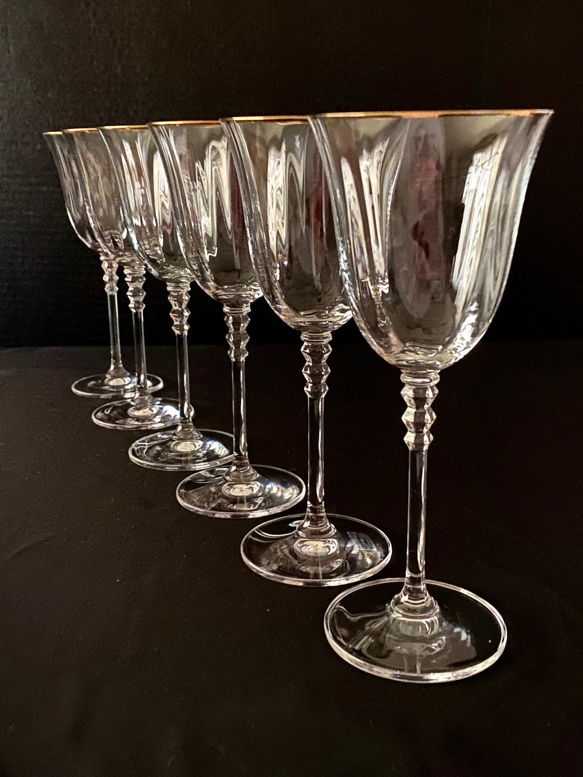 Mikasa Sonata Crystal Wine Glasses Set of 6 Formal Dining Etsy
