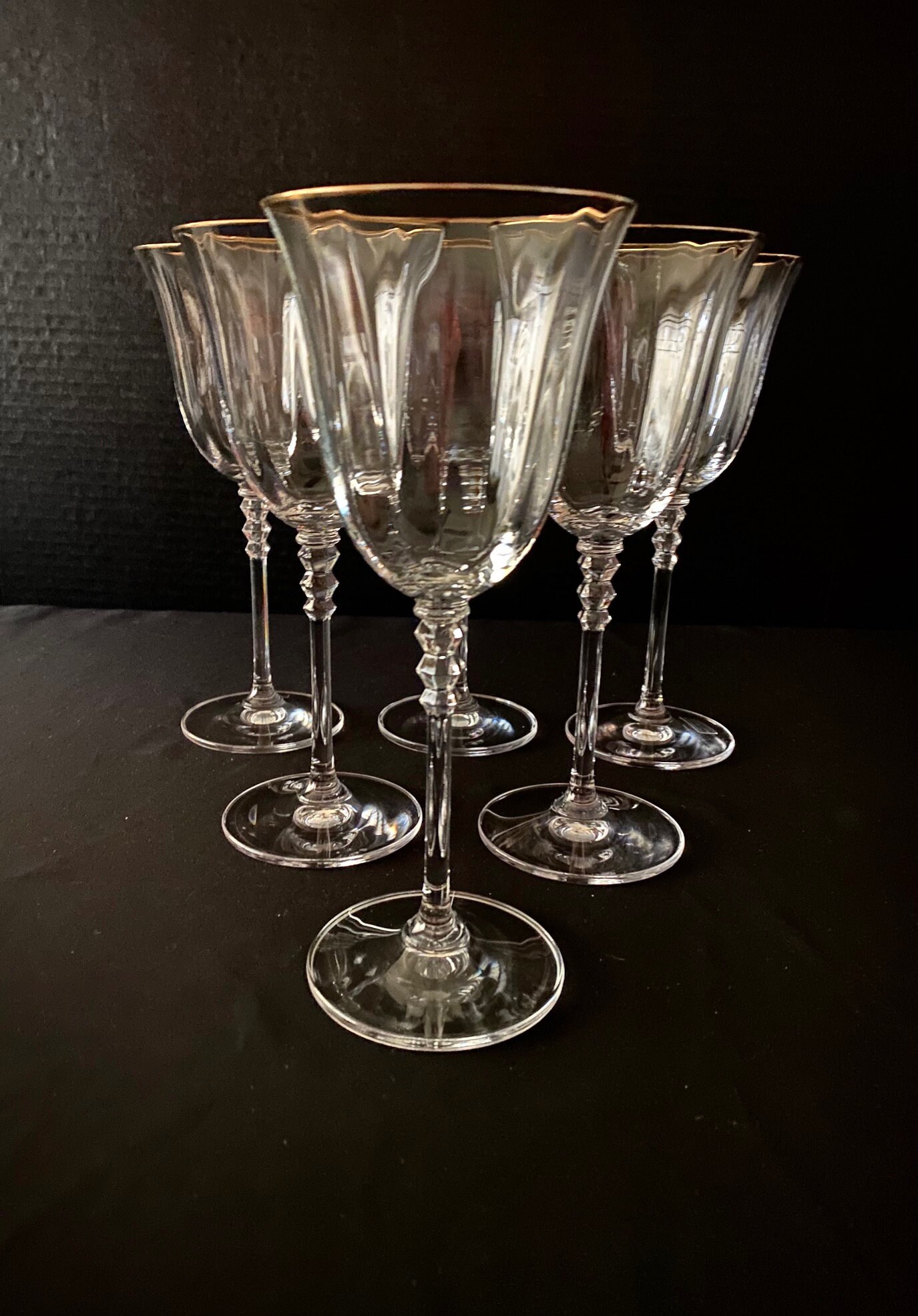 Mikasa Sonata Crystal Wine Glasses Set of 6 Formal Dining Etsy
