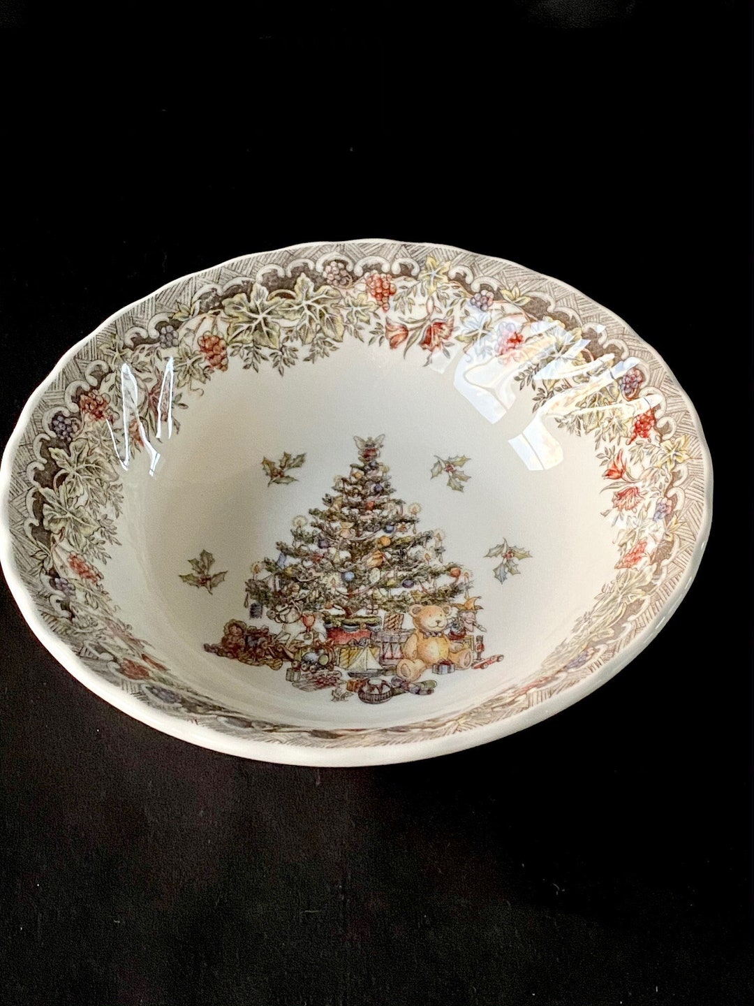 Queens Seasons Greetings Coupe Cereal Bowl Christmas Tree Etsy