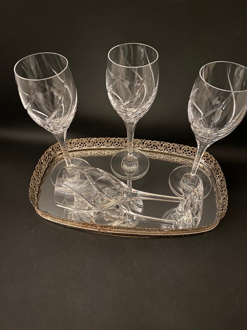 Mikasa Olympus Water Goblets Fine Crystal Formal Stemware Etsy