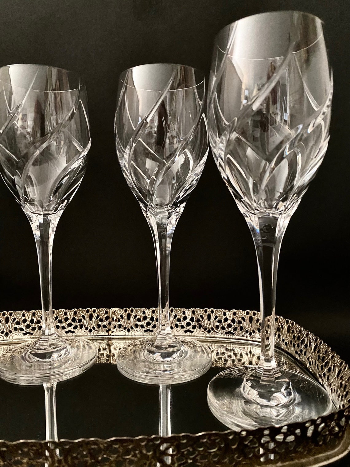 Mikasa Olympus Water Goblets Fine Crystal Formal Stemware Etsy