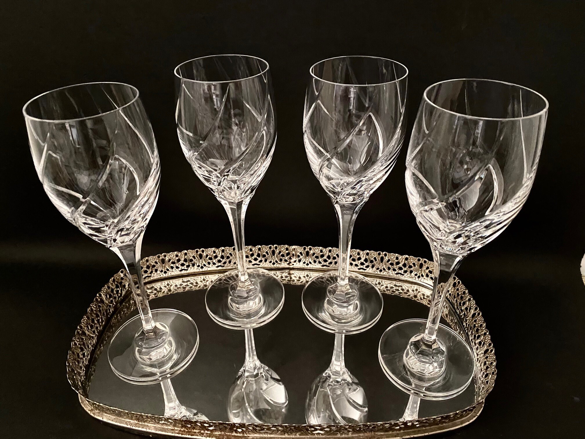 Mikasa Olympus Water Goblets Fine Crystal Formal Stemware Etsy