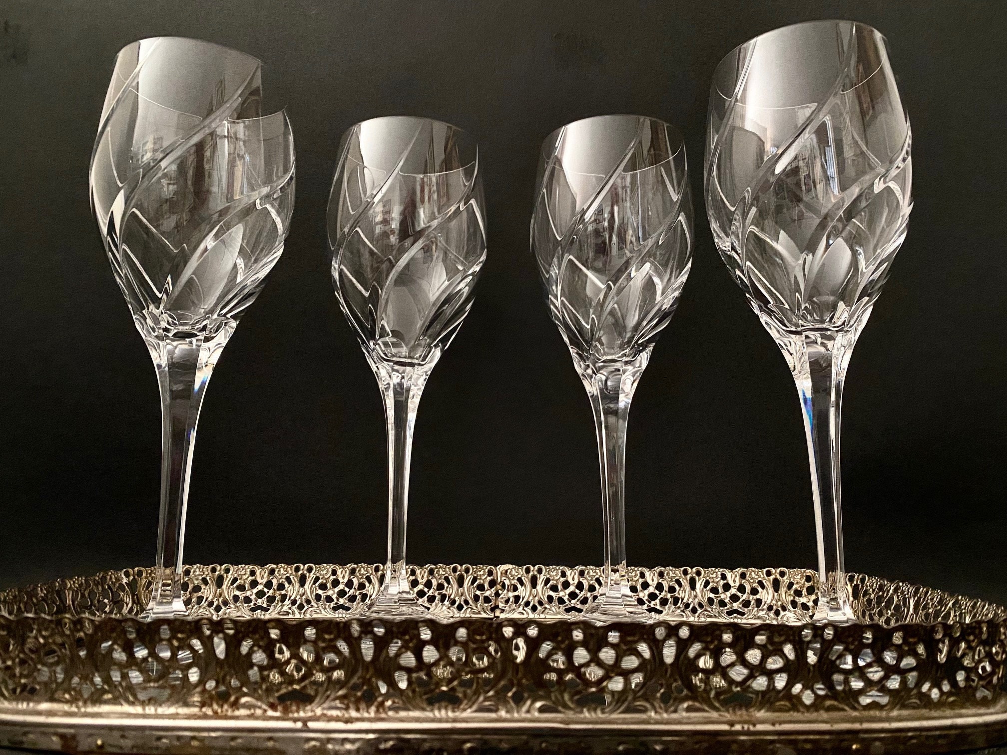 Mikasa Olympus Water Goblets Fine Crystal Formal Stemware Etsy