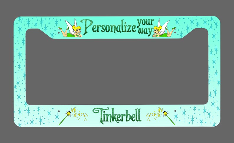 Customized Tinkerbell License Plate Frame | Etsy