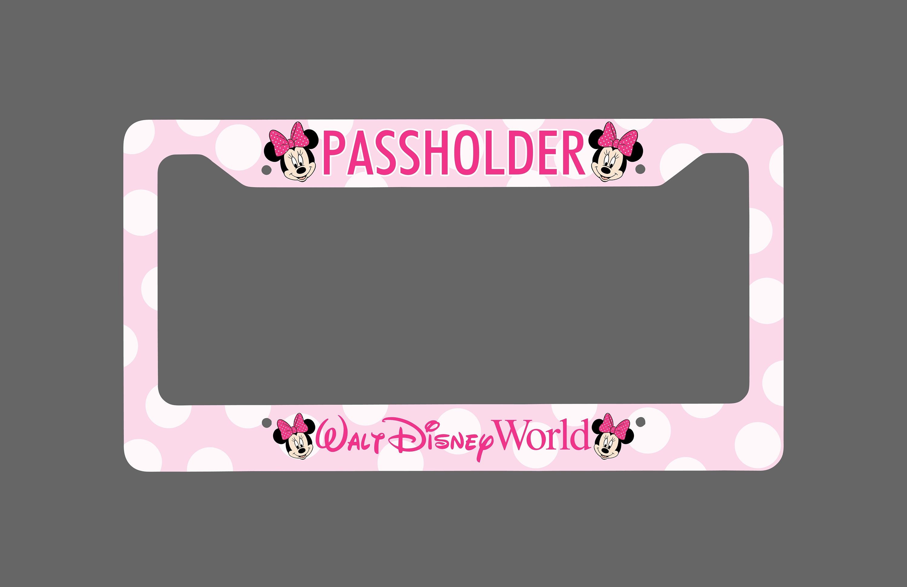 Modern Minnie Mouse in pink Passholder License Plate Frame. | Etsy