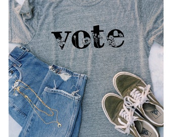 Unisex Vote Tee-Shirt | Vote Harris Walz Shirt | Vote Democrat Shirt | Vote Blue Shirt
