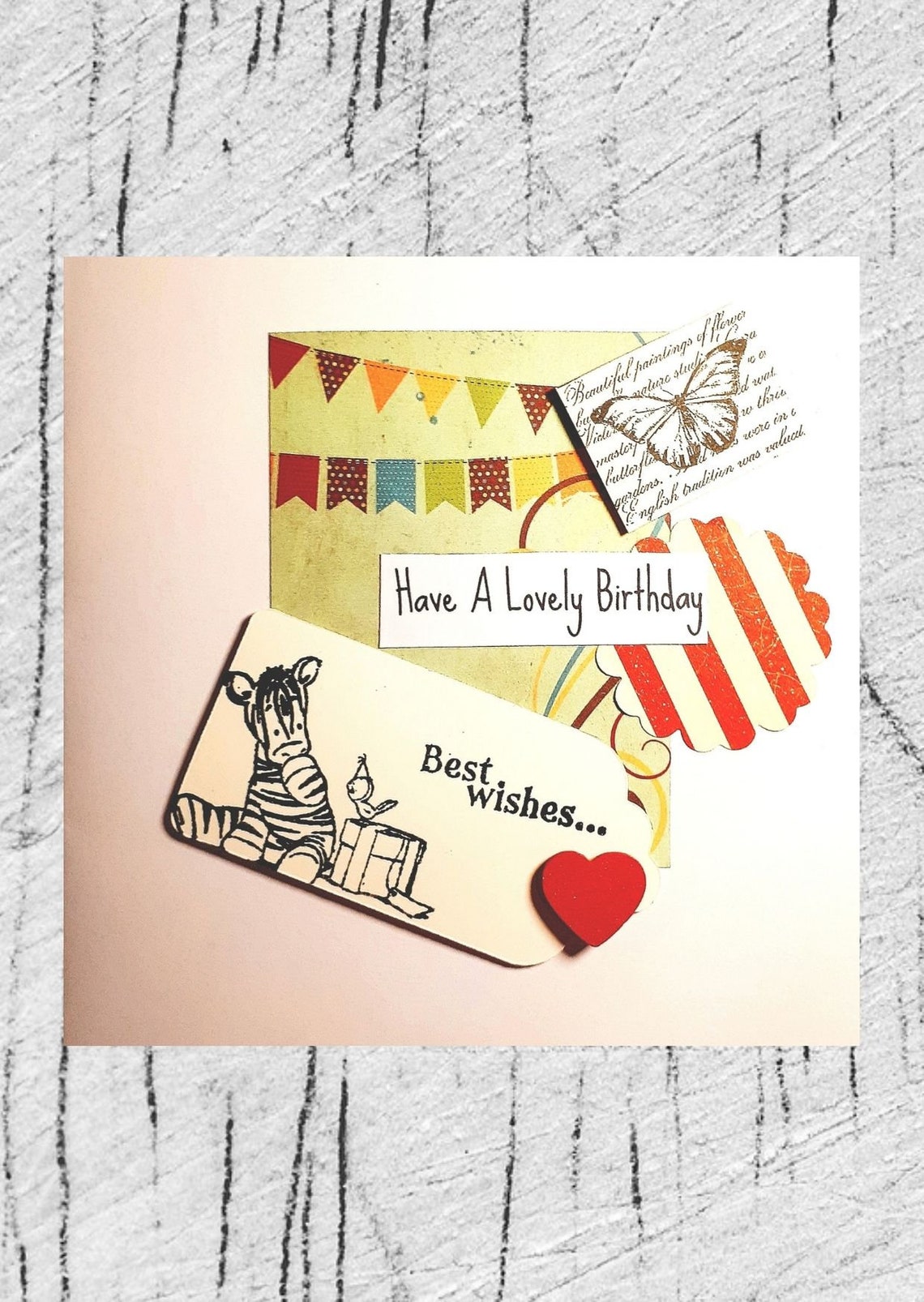 best wishes zebra with birthday present happy birthday etsy