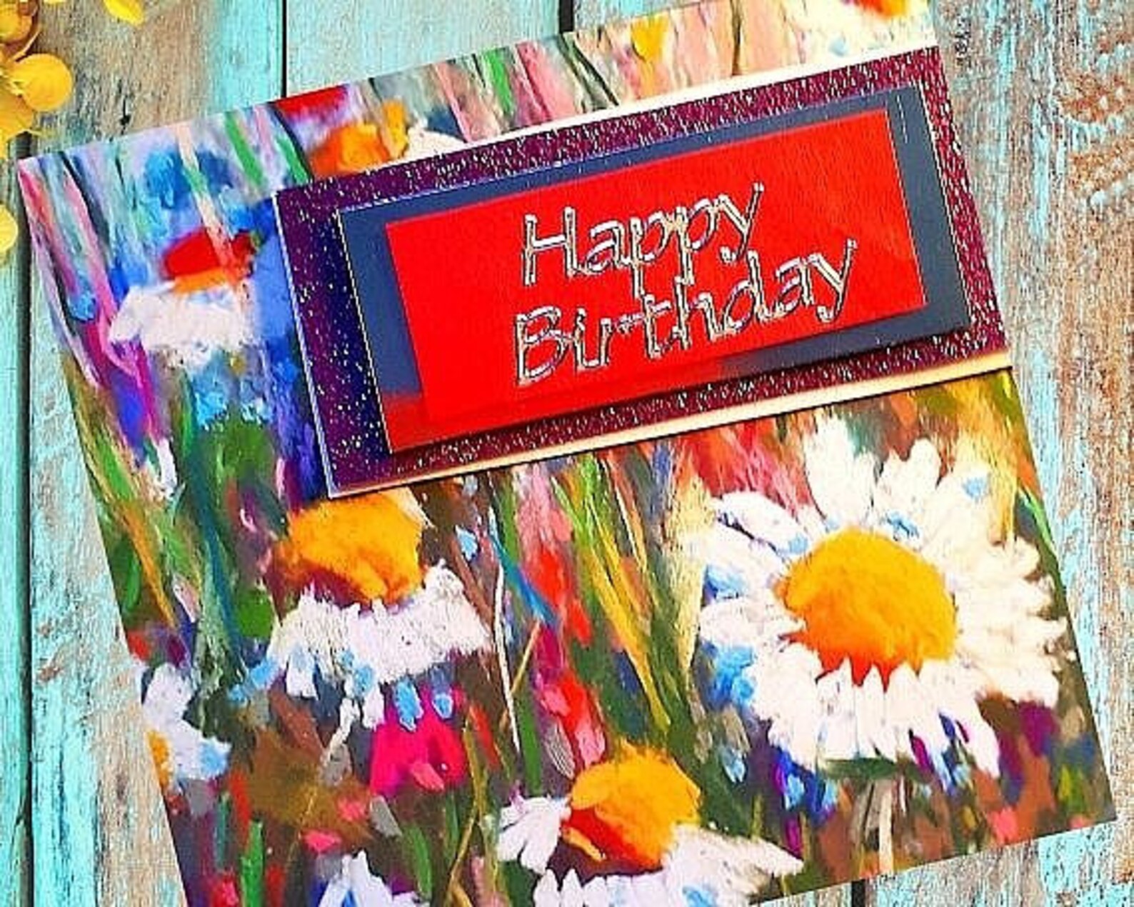 Alles Gute zum Geburtstag Pastell Malerei Grußkarte Notelet  Etsy