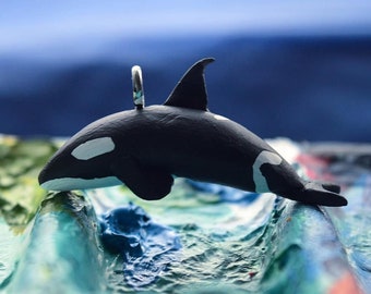 Killer Whale Necklace, Orca Pendant, Orca Jewelry, Killer Whale, Sealife Jewellery, Nature Lover Gift, Surfer Gift, Miniature Whale