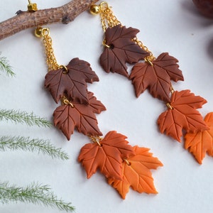 AhornBlatt Herbst Ohrringe - Herbst Ohrringe, Gold Ahorn Blatt Ohrringe, Herbst Vibes, Blatt Ohrringe