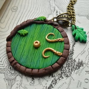 Colar Porta do Hobbit Verde - Joias do Hobbit, Colar do Senhor dos Anéis, Bilbo, Presente do Senhor dos Anéis, Presentes de Fantasia, Terra Média