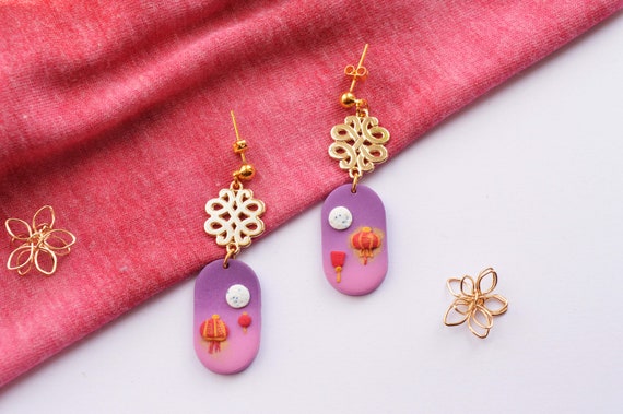 Chinese outlet lantern earrings