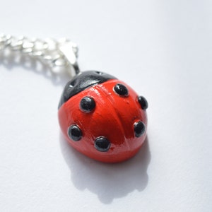Collar de mariquita, joyas de mariquita, collar de mariquitas, joyas de primavera, joyas de insectos