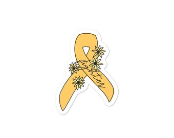 Autoimmune Disorder, Endometriosis, PCOS, Fighter, Ribbon, Floral, Vinyl Stickers