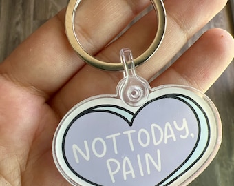 Not Today Pain Purple Heart Key Chain