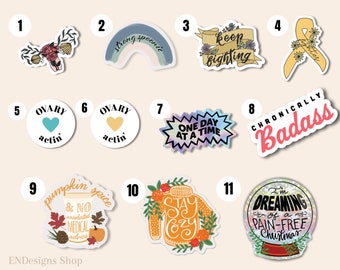 Vinyl Sticker Mix & Match Packs, Endometriosis, PCOS, and Chronic Illness, Autoimmune Disorder, Awareness Support Packs