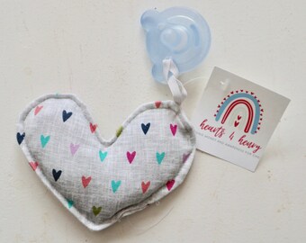 Lavender filled heart with pacifier