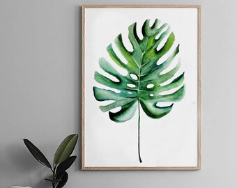 Original Monstera Leaf Watercolor | Etsy