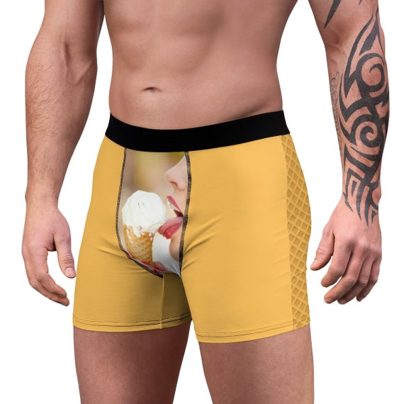 Men's Boxer Briefs Sweet Ice Cream Wafer Yellow Delicious Nice