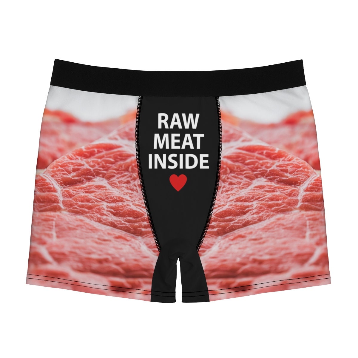 Men's Boxer Shorts Raw Meat Inside Nonvegan Underwear Food Steak