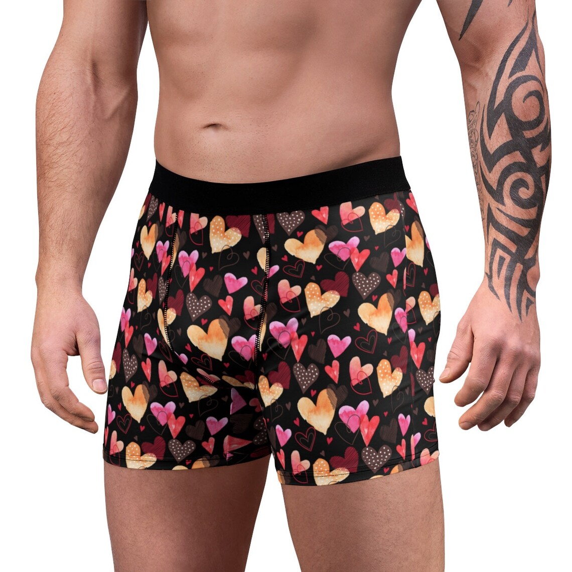 Colorful Mens Boxer Briefs for Valentine Day Gift Pink Hearts Etsy