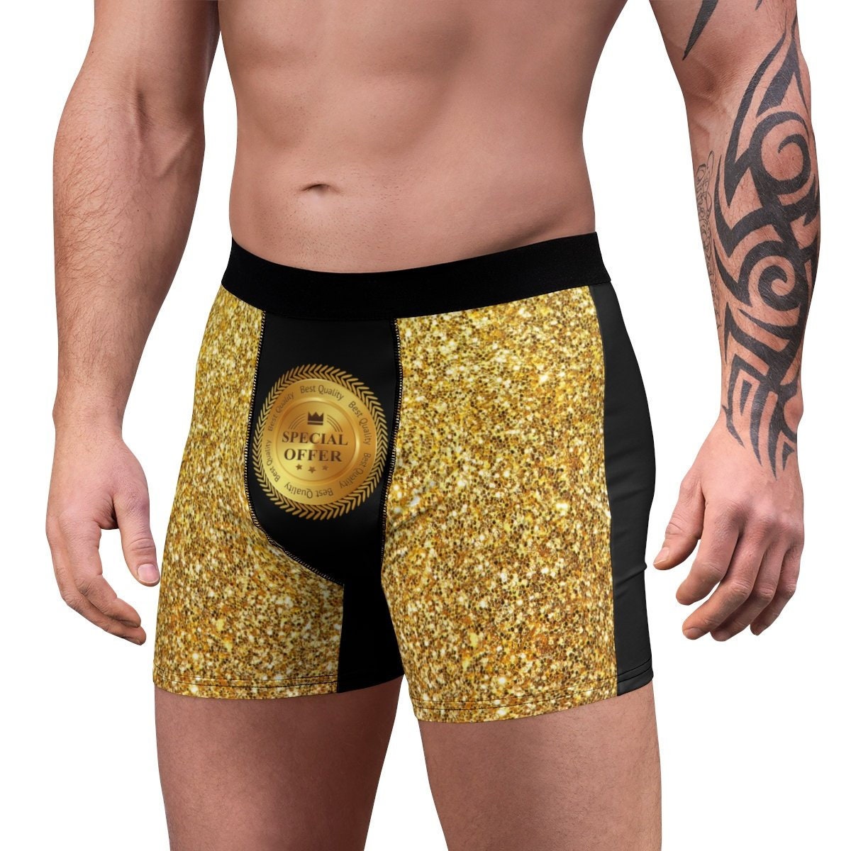 Men's Boxer Briefs Special Offer Best Quality Royal Choice Golden Sand  Black Classic Gift King Size Stamp Great Seal Funny Gag Present Joke 