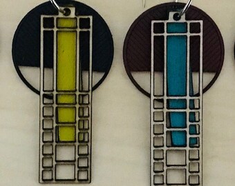 Laser Cut Earrings "Window to the Moon"