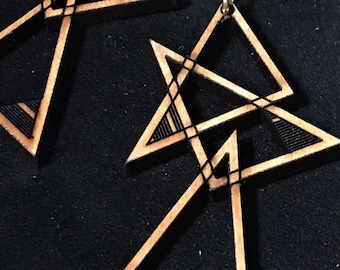 Laser Cut Death Star Wooden Earrings