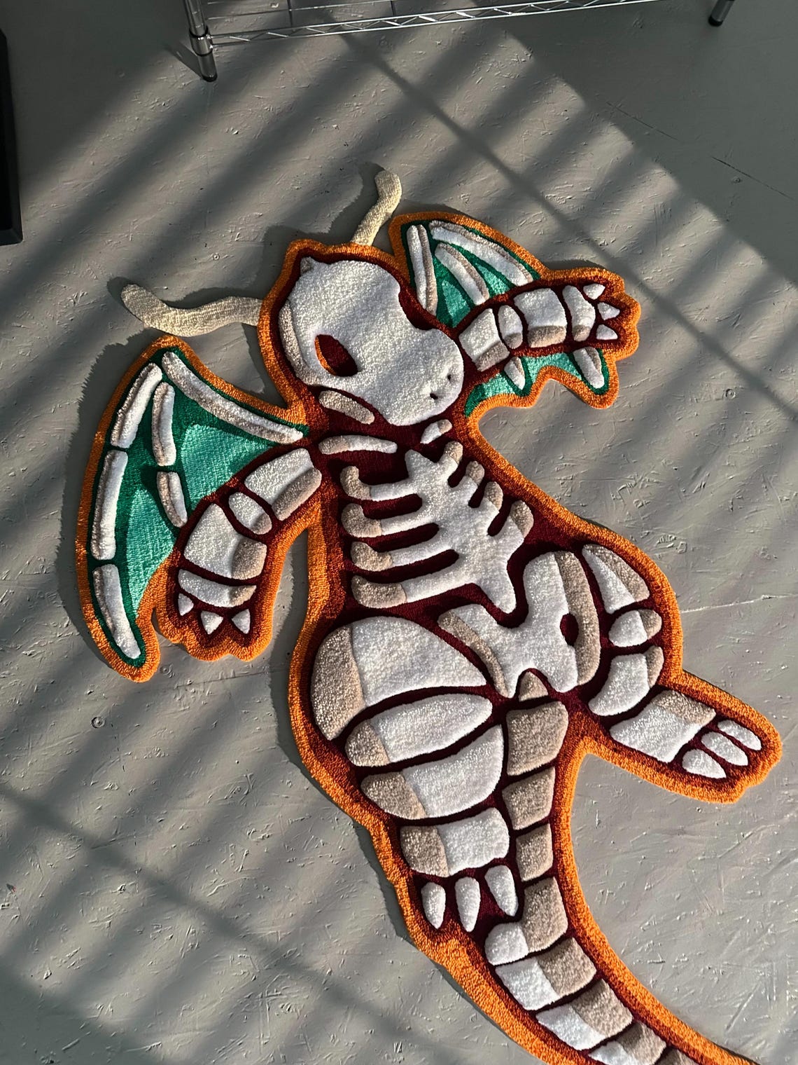 Skeleton Pokemon Rug Skeleton Tufted Rug,3d Skull Rug, Handmade Tufted Custom Rug, Living ...