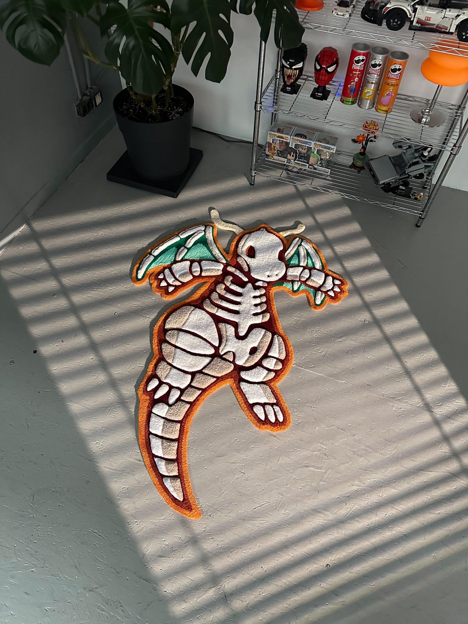 Skeleton Pokemon Rug Skeleton Tufted Rug,3d Skull Rug, Handmade Tufted Custom Rug, Living ...