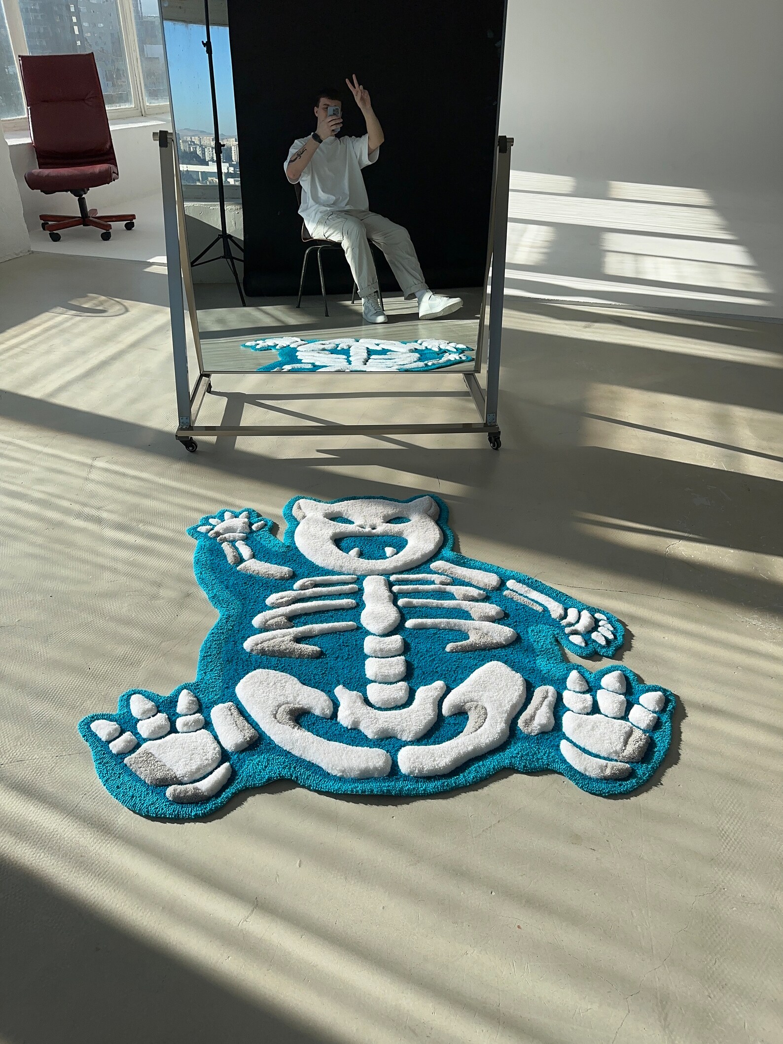 Skeleton Tufted Rug,3d Skull Rug, Handmade Tufted Custom Rug, Living ...