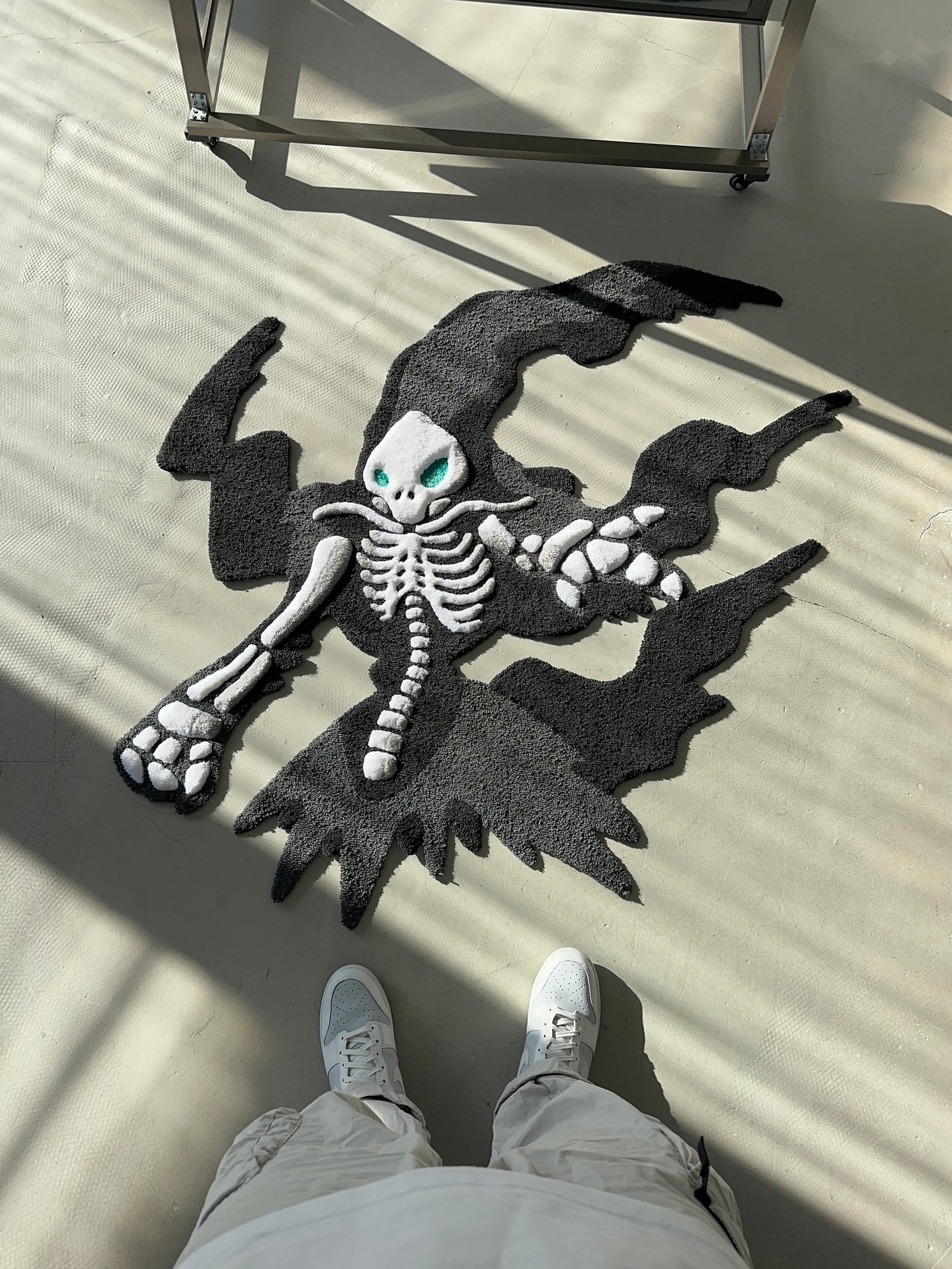 Skeleton Abyss Rug Skeleton Tufted Rug,3d Skull Rug, Handmade Tufted Custom Rug, Living ...