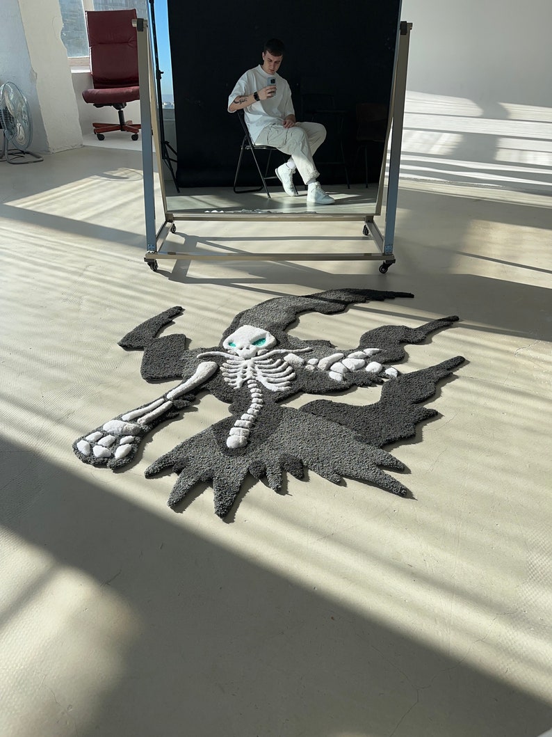 Ruggable Skeleton Rug Skeleton Tufted Rug,3d Skull Rug, Handmade Tufted Custom Rug, Living ...